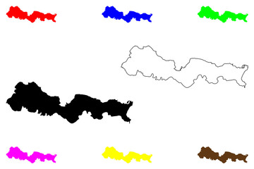 Obraz premium Brod-Posavina County (Counties of Croatia, Republic of Croatia) map vector illustration, scribble sketch Brod Posavina map