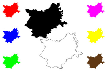 Osijek-Baranja County (Counties of Croatia, Republic of Croatia) map vector illustration, scribble sketch Osijek Baranja map
