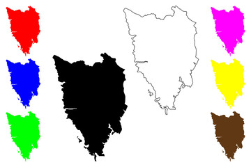 Istria County (Counties of Croatia, Republic of Croatia) map vector illustration, scribble sketch Istria map