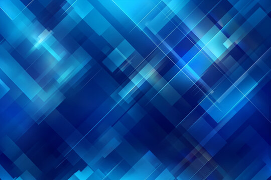 fond bleu abstrait, background, avec des carreaux fa&ccedil;on kilt modern, rayures et quadrillages lumineux bleu d&eacute;grad&eacute;
