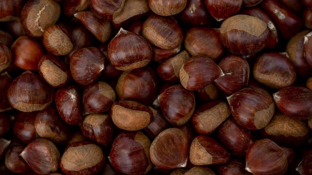 chestnuts top view, snack, nut season