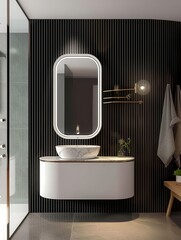 Modern bathroom sink mirror design