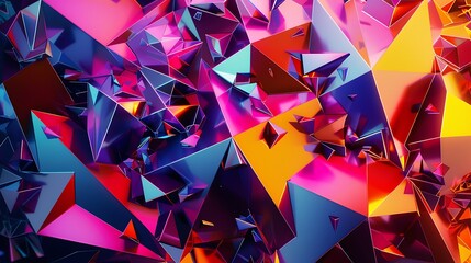Animated Abstract Multicolored Background from Moving Triangles