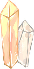 Yellow crystal illustration on transparent background.

