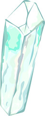 Green crystal illustration on transparent background.
