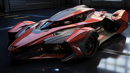 A Futuristic Racing Car With Bold Colors Racing Graphics The Car is Designed To Look Like A Spaceship