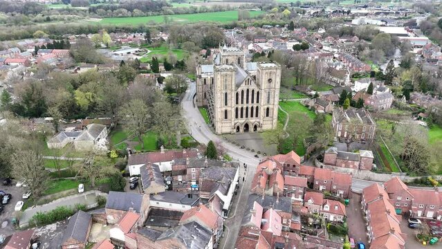 Ripon cathedral North Yorkshire UK drone,aerial