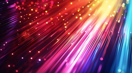 Glitch Prism Effect Abstract Futuristic Technology Fiber Optic Arrow Laser Neon LED Light Background