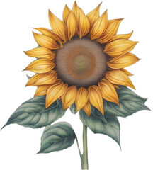 Sunflower icon, a close-up painting of a Sunflower.