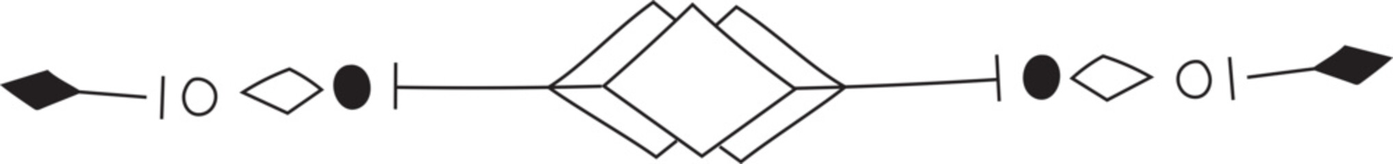 Fototapeta premium Hand drawn doodle divider line on transparent background.