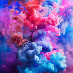 Obraz premium Abstract colorful ink in water, fluid color explosion, high resolution photography