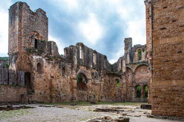 Ruin of the abbey of Alet les Bains in the south of France in Cathar country