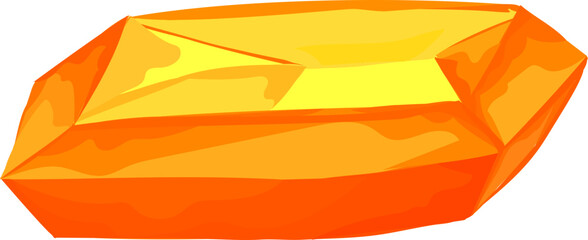 Yellow diamond illustration on transparent background.
