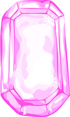 Pink diamond illustration on transparent background.
