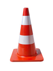 traffic cone red and white isolated on transparent background