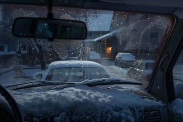 車内から見た雪景色