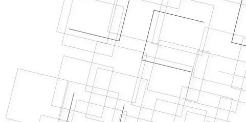 Abstract boxes background. Modern technology illustration with square mesh. Digital geometric abstraction with lines and points. Cube cell.