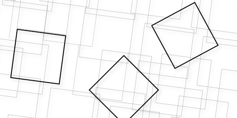 Seamless geometric pattern with monochrome elements, vector abstract background. Abstract lines graphic design drawing