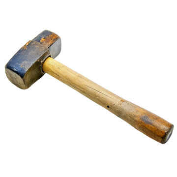 Used sledge hammer isolated on transparent background