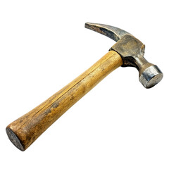 Old claw hammer isolated on transparent background