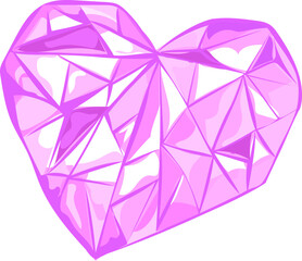 Pink diamond illustration on transparent background.
