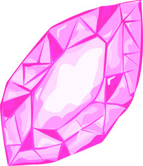 Pink diamond illustration on transparent background.
