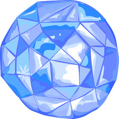 Blue diamond illustration on transparent background.
