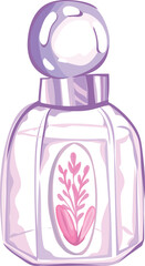 Perfume bottle illustration on transparent background.
