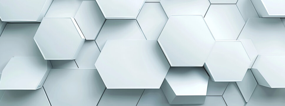 Abstract white background with a hexagon pattern for a banner, wallpaper or poster design