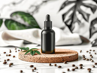 Essential Oil Dropper Bottle on Cork Stand.