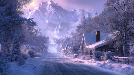 winter landscape in the mountains