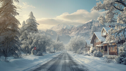 winter landscape in the mountains