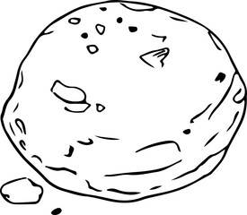 Hand drawn rock illustration on transparent background.
