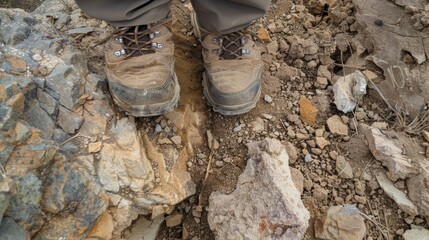 The deep grooves on the heels told a tale of the rocky uphill battles this person had conquered. .