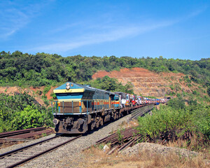 Indian Railways's Ro-Ro service that moves lorries of flatbed wagons from one place to another in difficult terrain.