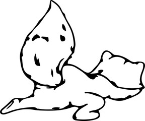 Hand drawn baby fox illustration, Transparent background.
