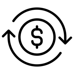 cashflow icon, simple vector design