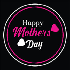 Happy Mother's Day wishes with heart. Mother day calligraphy, elegant best quotes for banners or greeting cards. Vector illustration