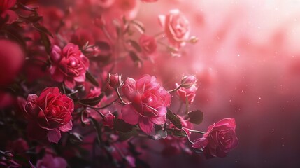 Fototapeta premium pink flowers in spring on pink background