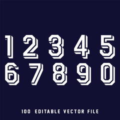 Number alphabet set, classic american, college style font. Uniform letter in black with a black outside contour line. Vintage sport font.For jersey, t-shirt, basketball, baseball, football. vector