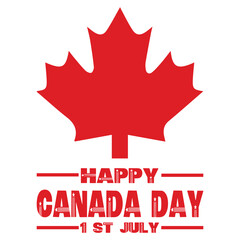 Happy Canada day background or banner design template celebrated in 1 July. Canada Independence day background.