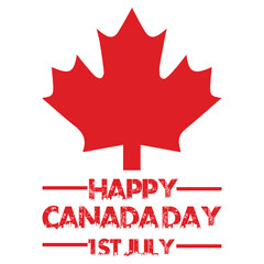 Happy Canada day background or banner design template celebrated in 1 July. Canada Independence day background.