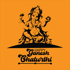 PVector Illustration of Ganesh Chaturthi for Hindu Festival Celebration