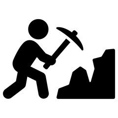 mining  icon, simple vector design