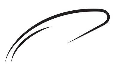 Swoosh and swash, swish vector line icon, black underline set, hand drawn swirl and curly text elements. Doodle retro collection isolated on white background. Swirly line doodle.