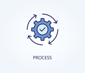 Process vector, icon or logo sign symbol illustration.
