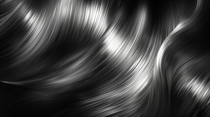   A monochrome image of a polished metal surface exhibiting an extended, undulating design at its peak - obrazy, fototapety, plakaty