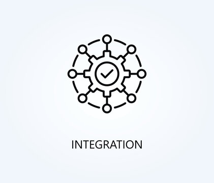 Integration vector, icon or logo sign symbol illustration.
