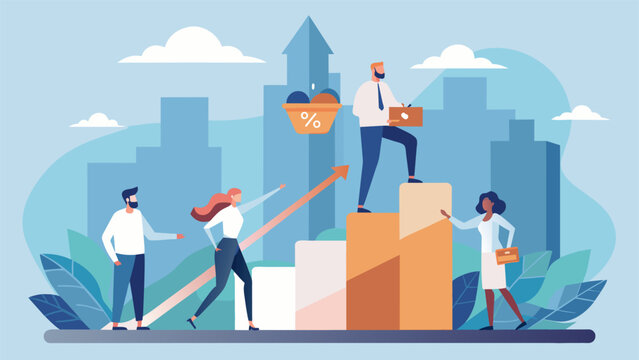 A cartoon of a corporation donating a percentage of their profits to a charity organization demonstrating their dedication to supporting