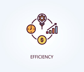 Efficiency vector, icon or logo sign symbol illustration.